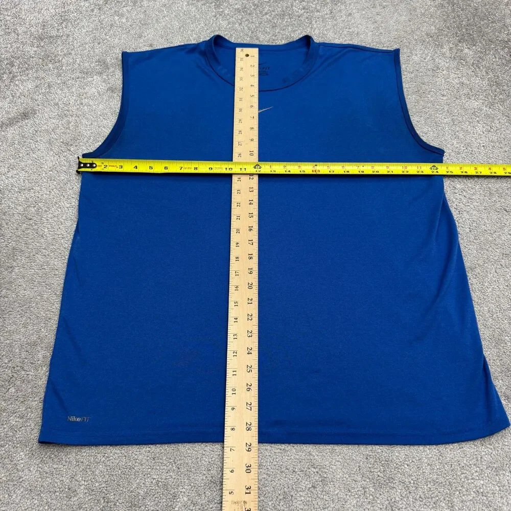 Nike Dri-FIT Sleeveless Training Tank Top Men XL Blue Active Shirt Swoosh GUC